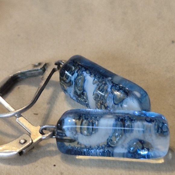 Colorful Beaded and Blue Glass Earrings Set - Picture 4 of 5